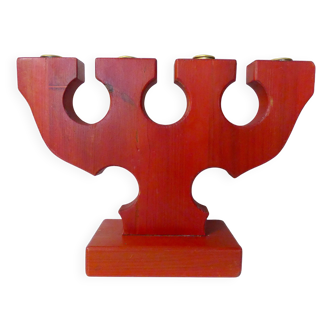 vintage painted wooden candlestick Scandinavian style