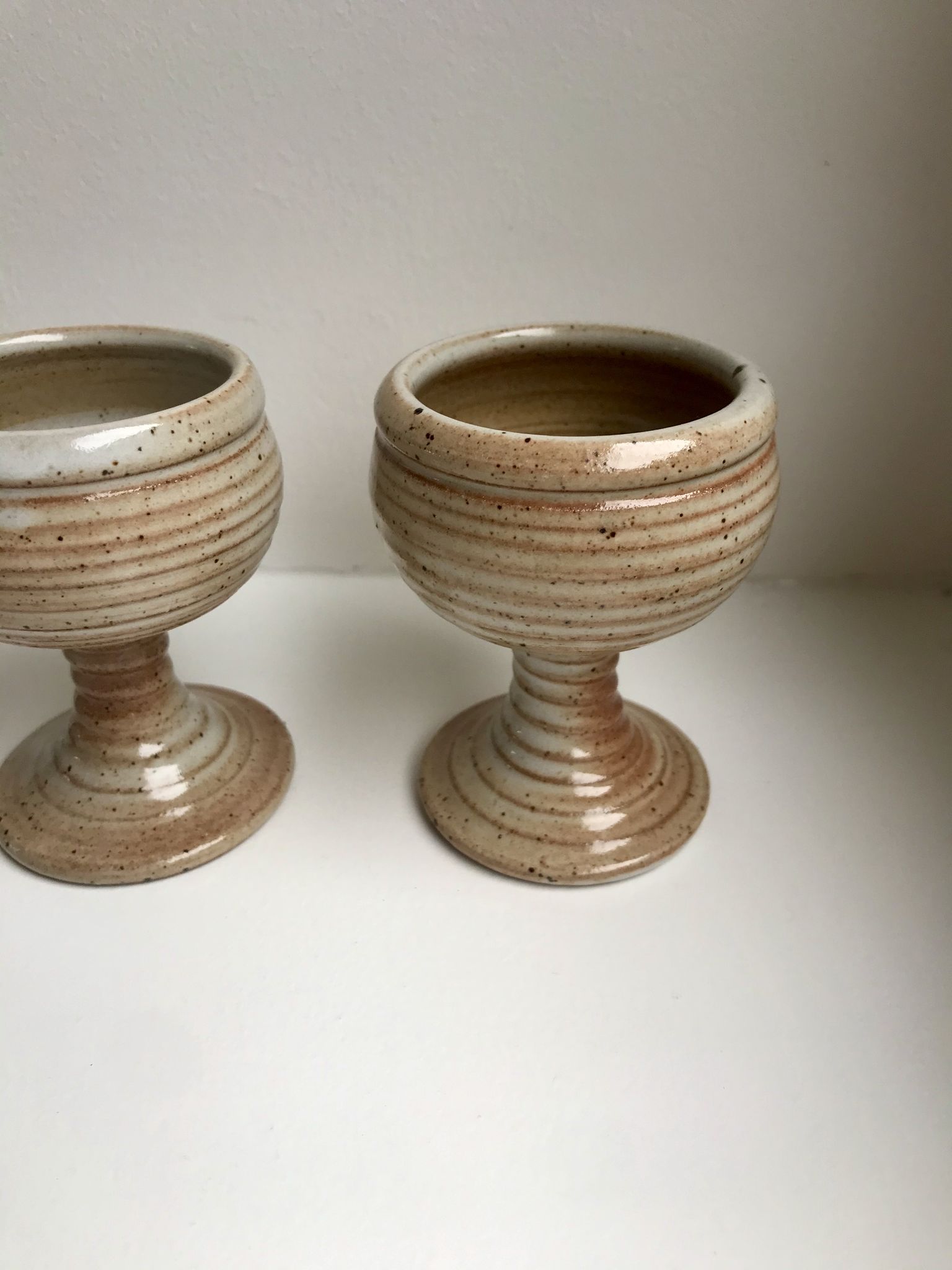 Trio de coquetiers en grès du marais années 60-70