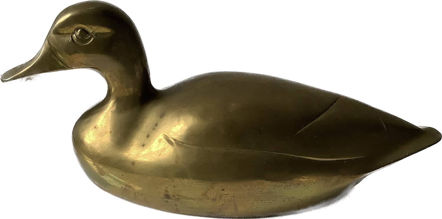 Large brass duck