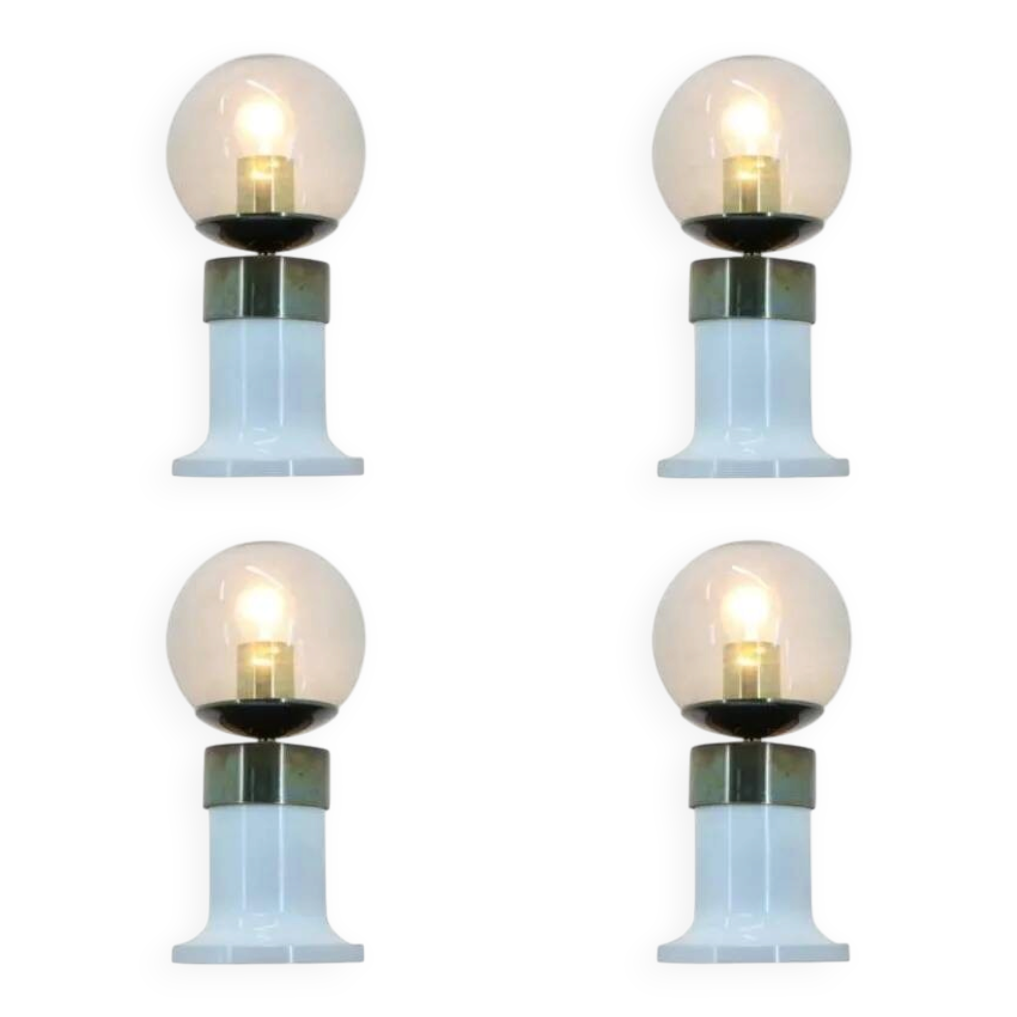 Set of Four Midcentury Table Lamps, Kamenicky Senov, 1970s