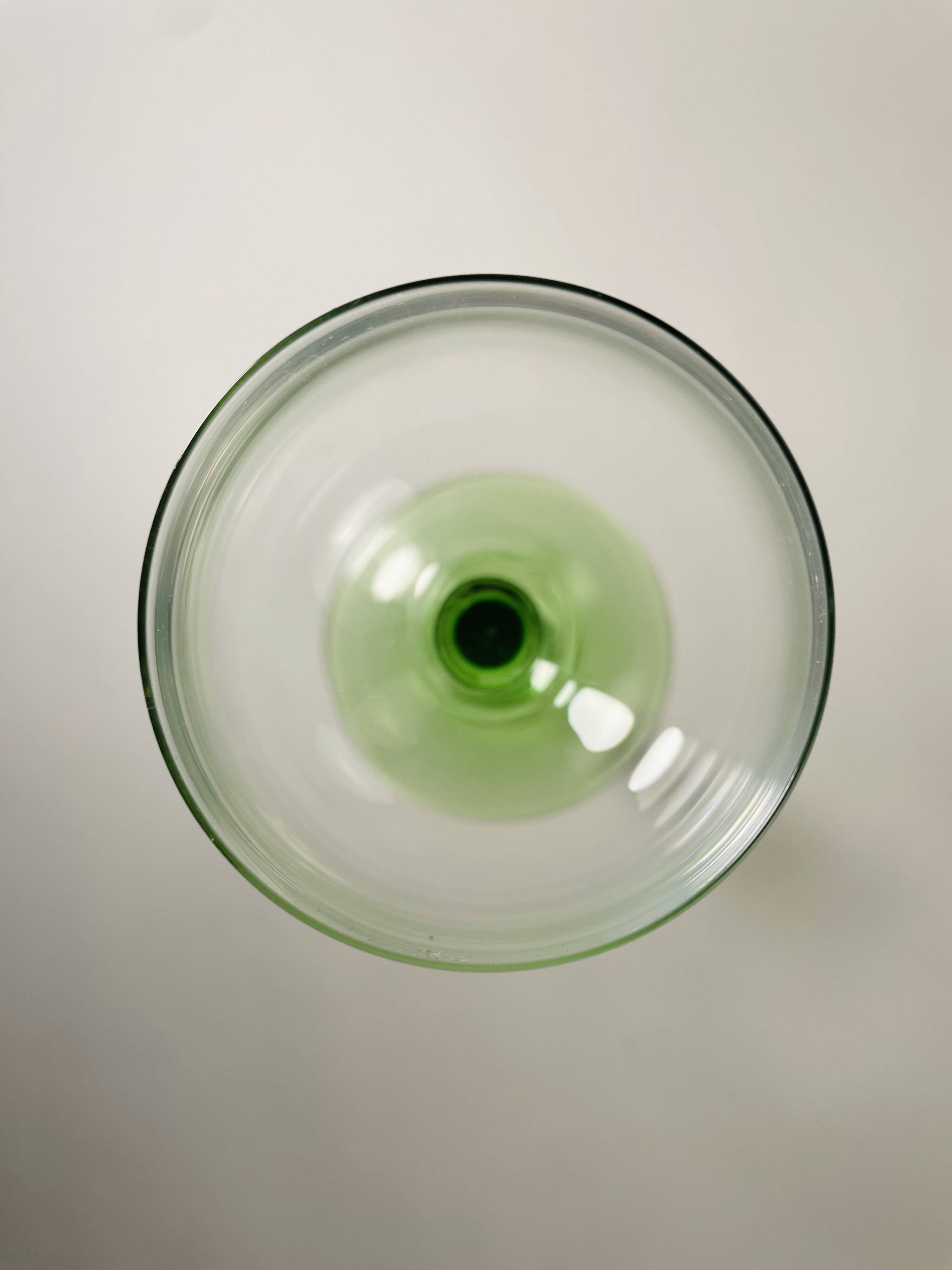 Set of 5 Ballon d'Alsace Stemmed Glasses (wine, green stem)