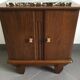 Oak and marble bedside table