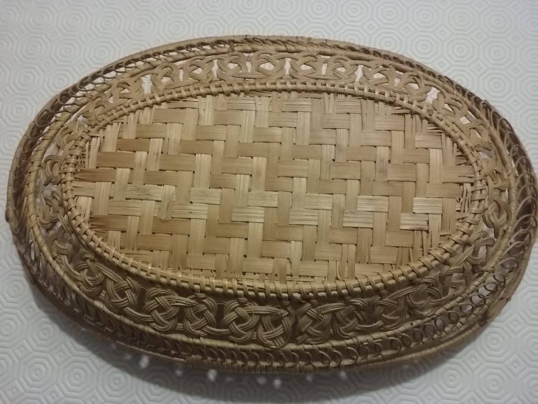 Large old oval wicker basket