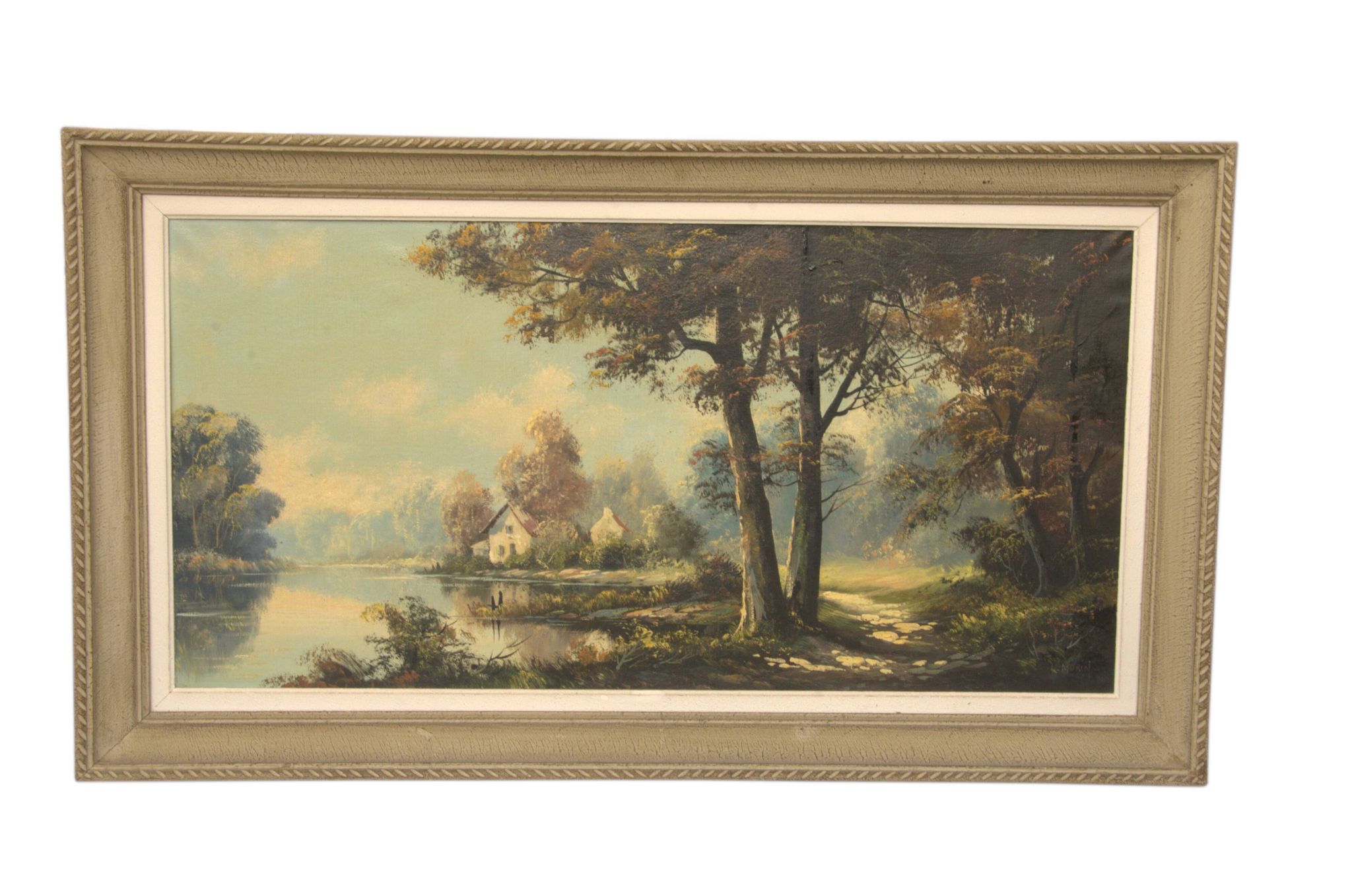 Tableau paysager, huile sur toile signé L.Morin