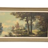 Landscape painting, oil on canvas signed L. Morin.