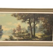 Tableau paysager, huile sur toile signé L.Morin