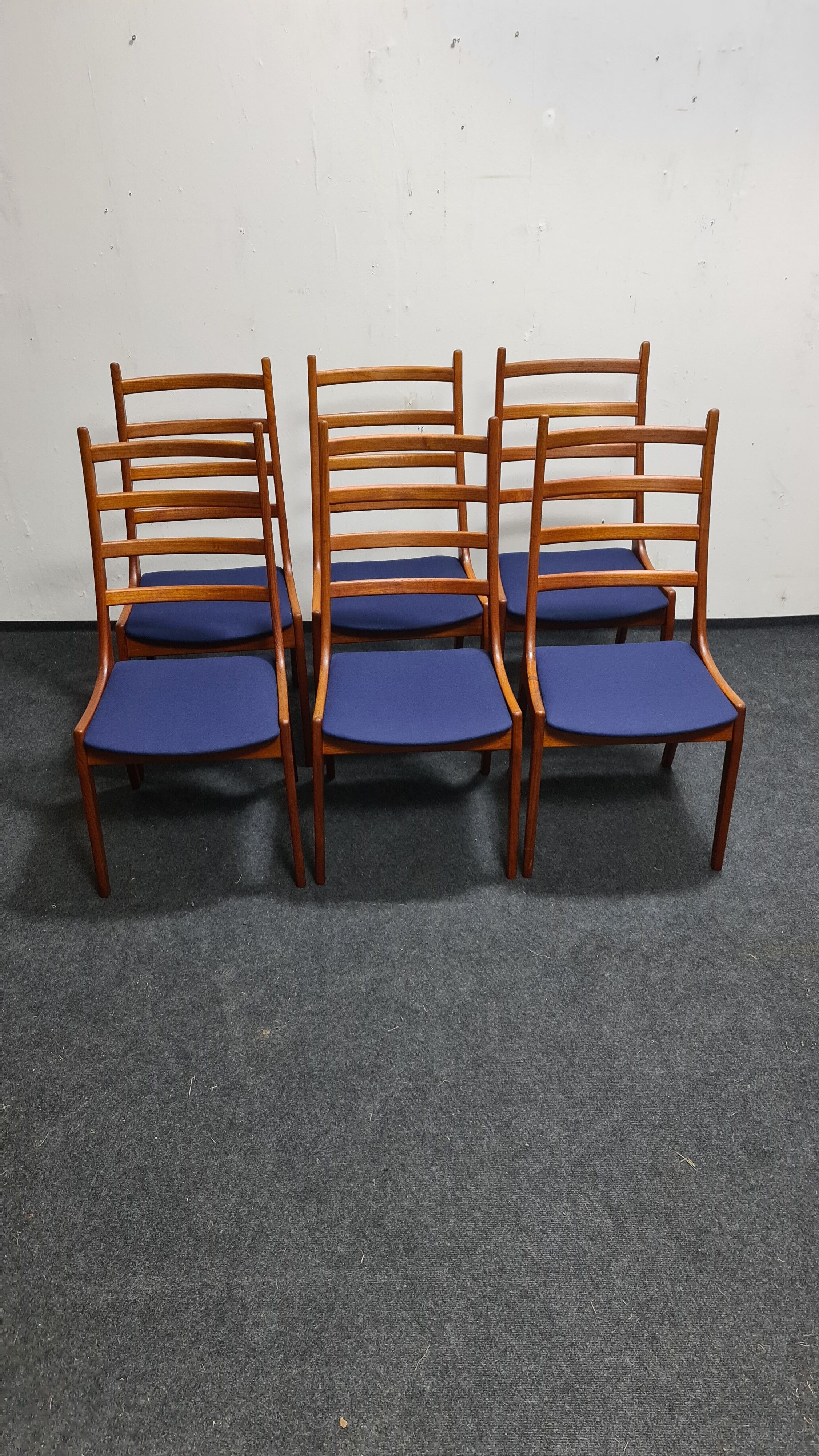 Vintage Danish design teak Dinning chairs by Kai Kristiansen for K  S mobel Denmark