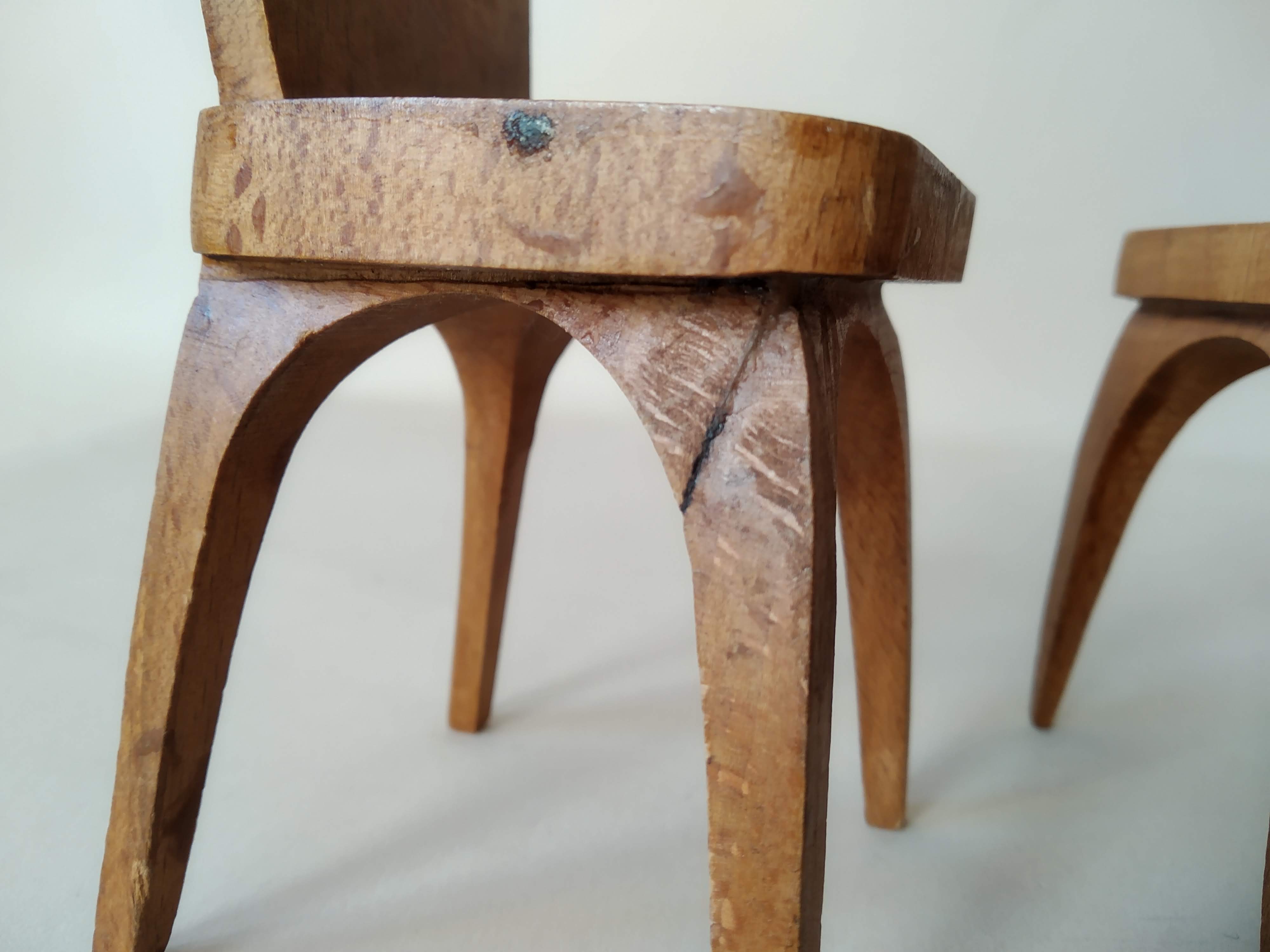 Miniature table and chairs vintage doll