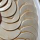 Pie dish on a stand, majolica, apple