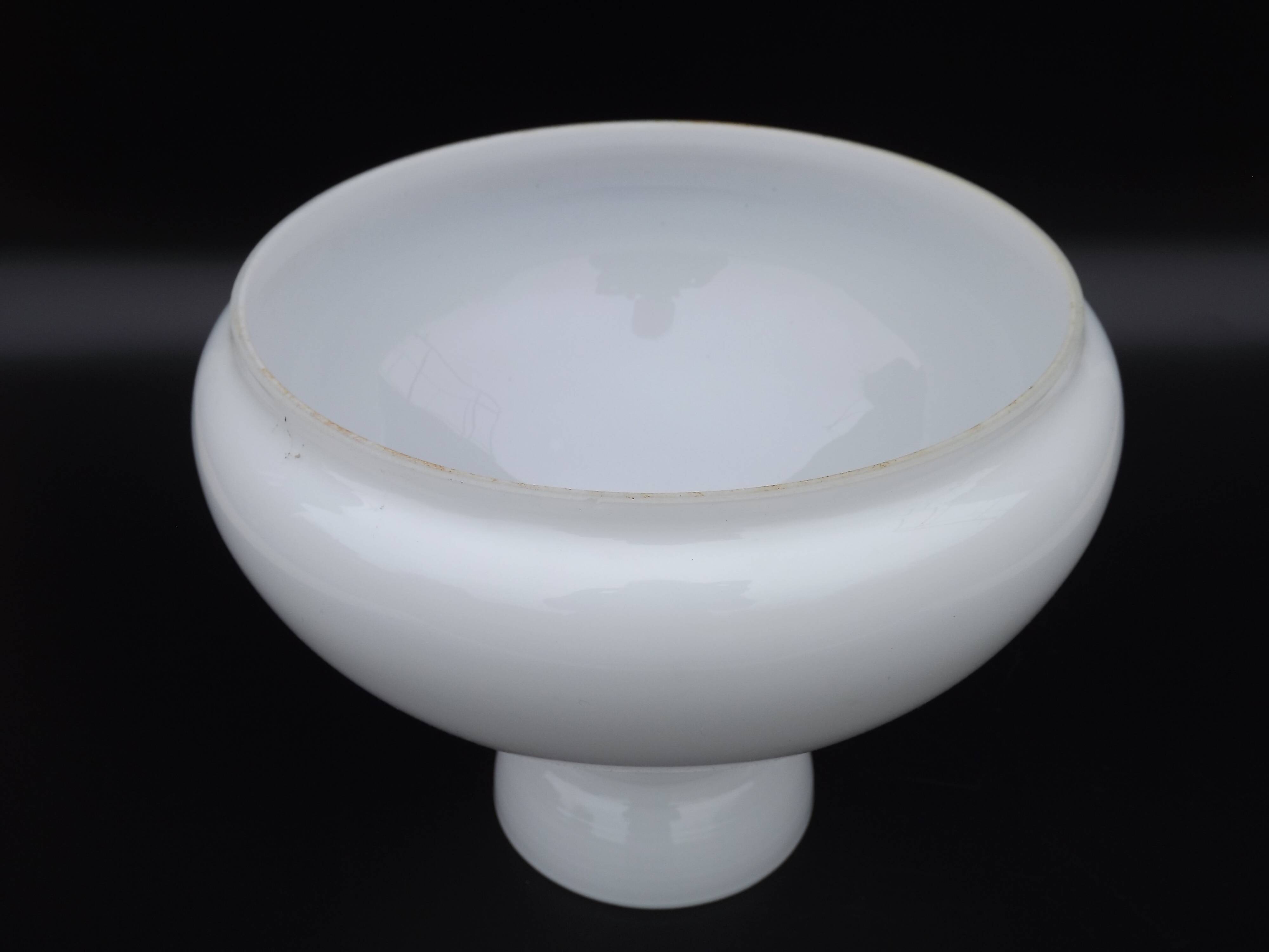 French Vintage White Opaque Glass Lantern Style Replacement Shade 0186