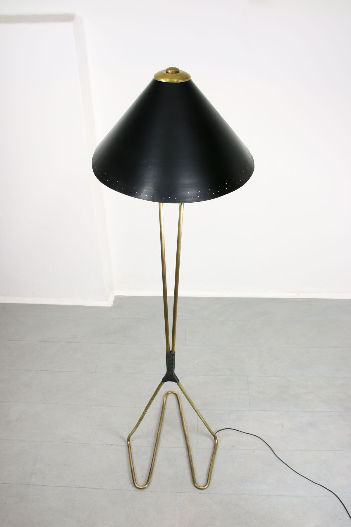 Mid-century brass floor lamp