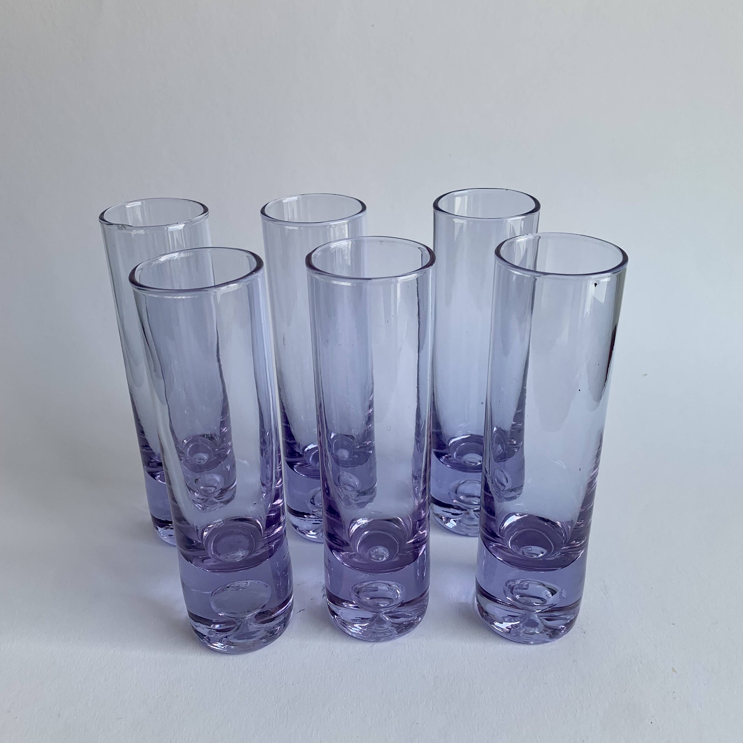 Set of 6 Alexandrit glasses designed by Sergio Asti for Arnolfo di Cambio,