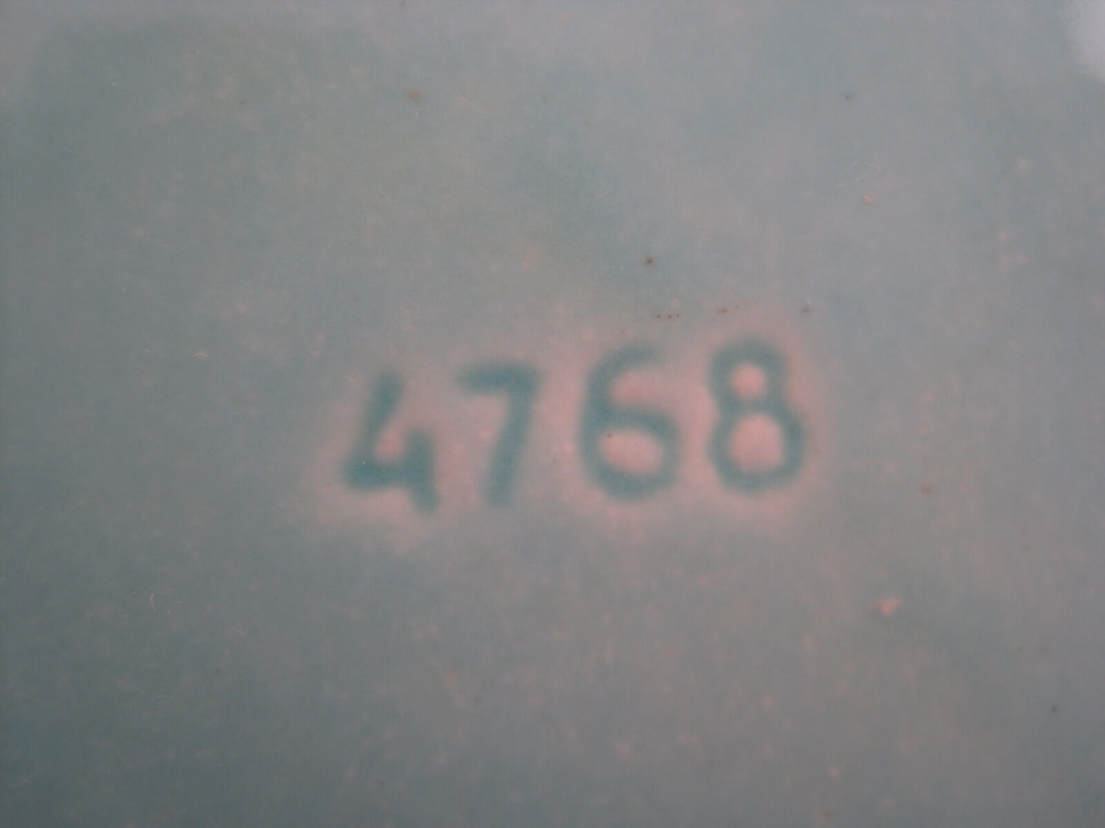 Turquoise blue earthenware candy box decorating stylized frieze fish Art Deco