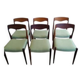 Scandinavian teak and rosewood chairs from the 60s