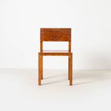 Set of 4 unique Bauhaus modernist dining chairs in birch, Prague, 1940s.