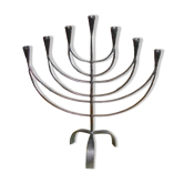 Wrought and beated iron menorah sweden 1950