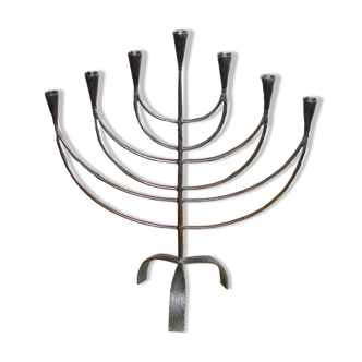 Menorah en fer forgé et battu suéde 1950