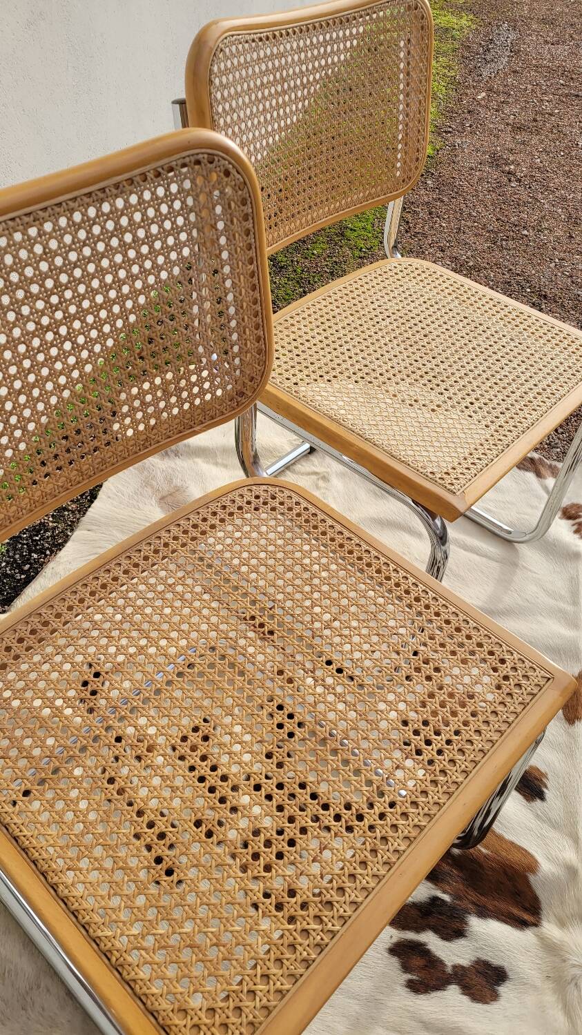 Set of 6 B32 chairs Marcel Breuer Italy design -1970s