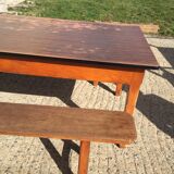 Farmhouse table with 2 wooden benches