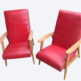 Pair of armchairs style scandinavian vintage 1971