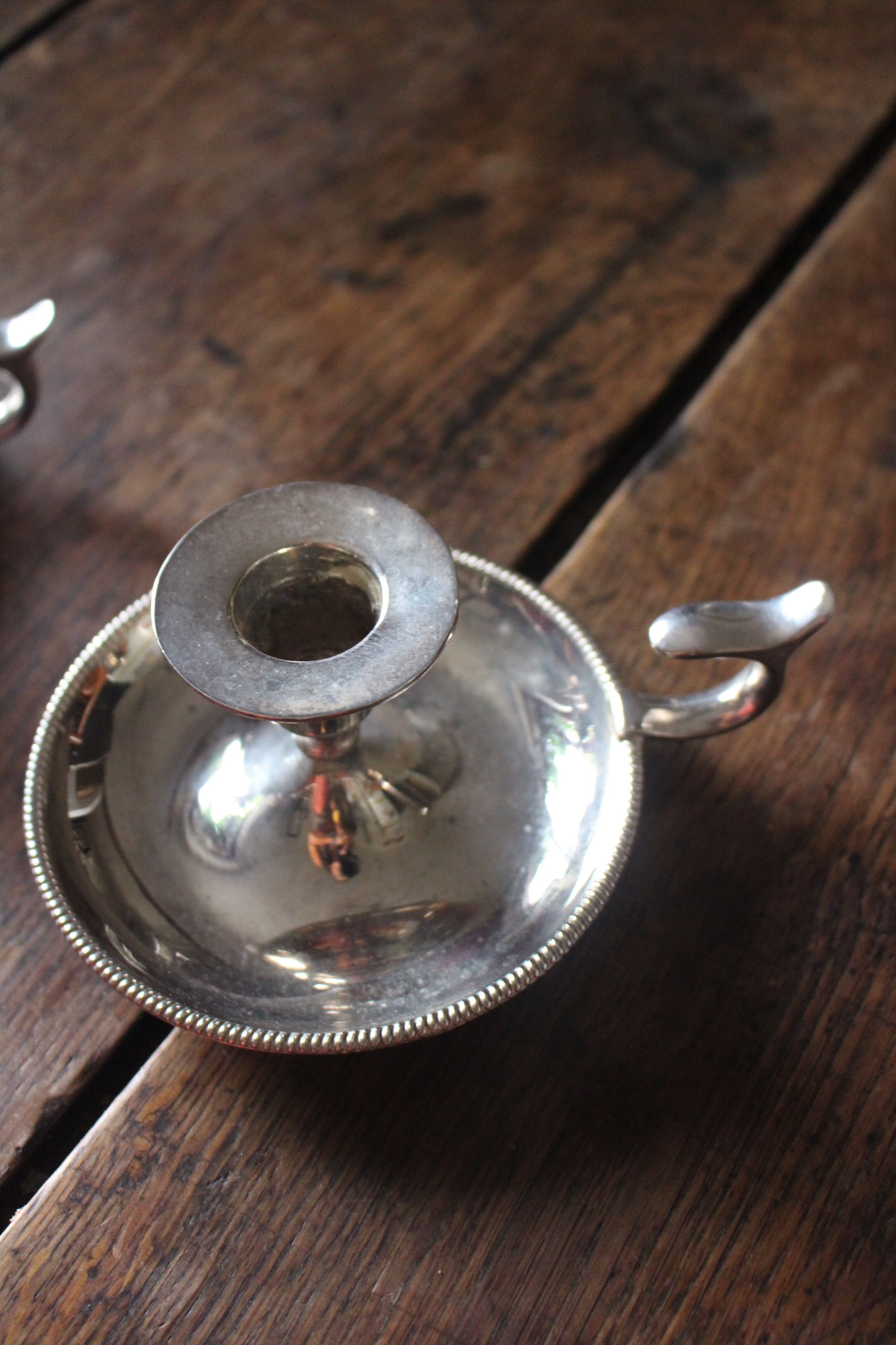 Pair of silver metal cave rat