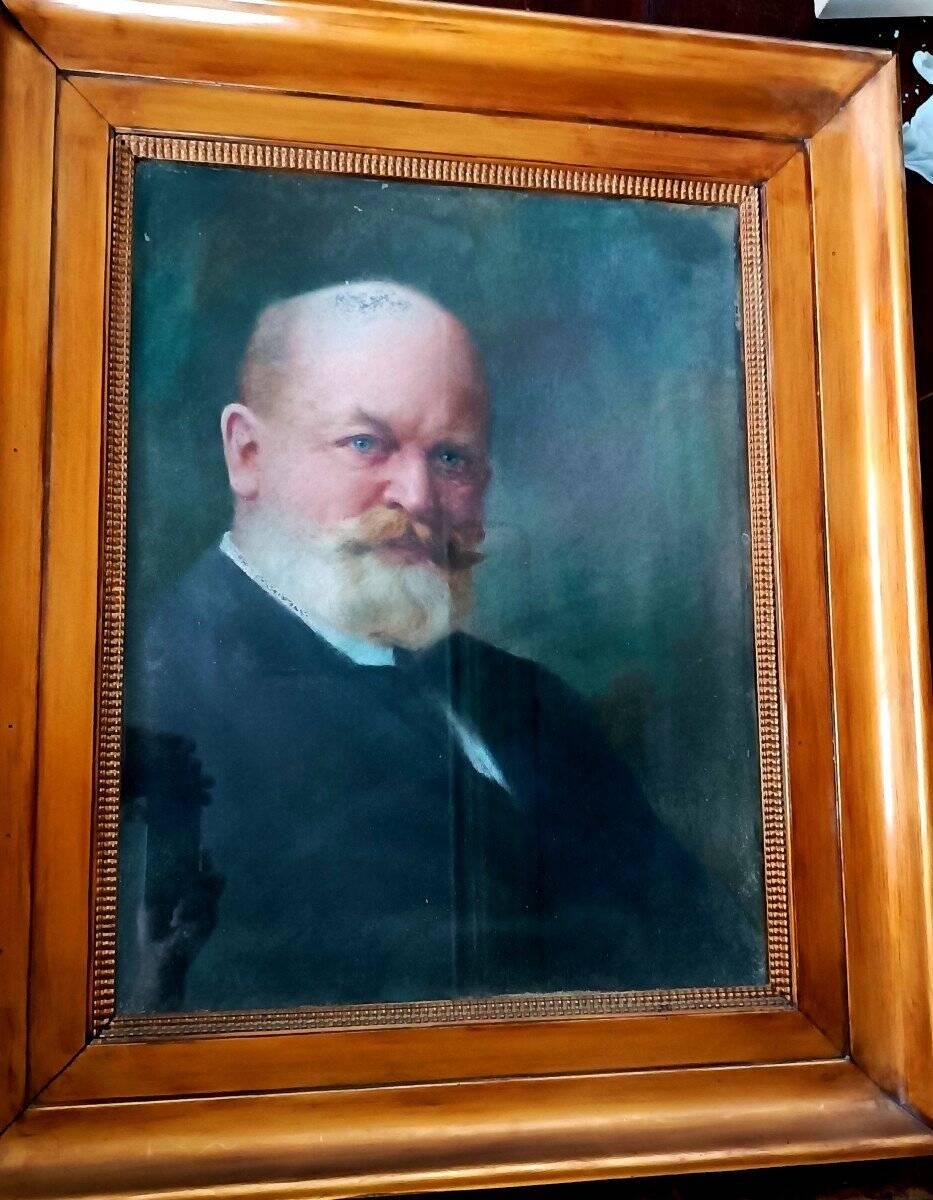 Pastel painting of a 19th century man's portrait