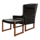 Fauteuil à oreilles et repose-pieds vintage par Rudolf Glatzel pour Kill In