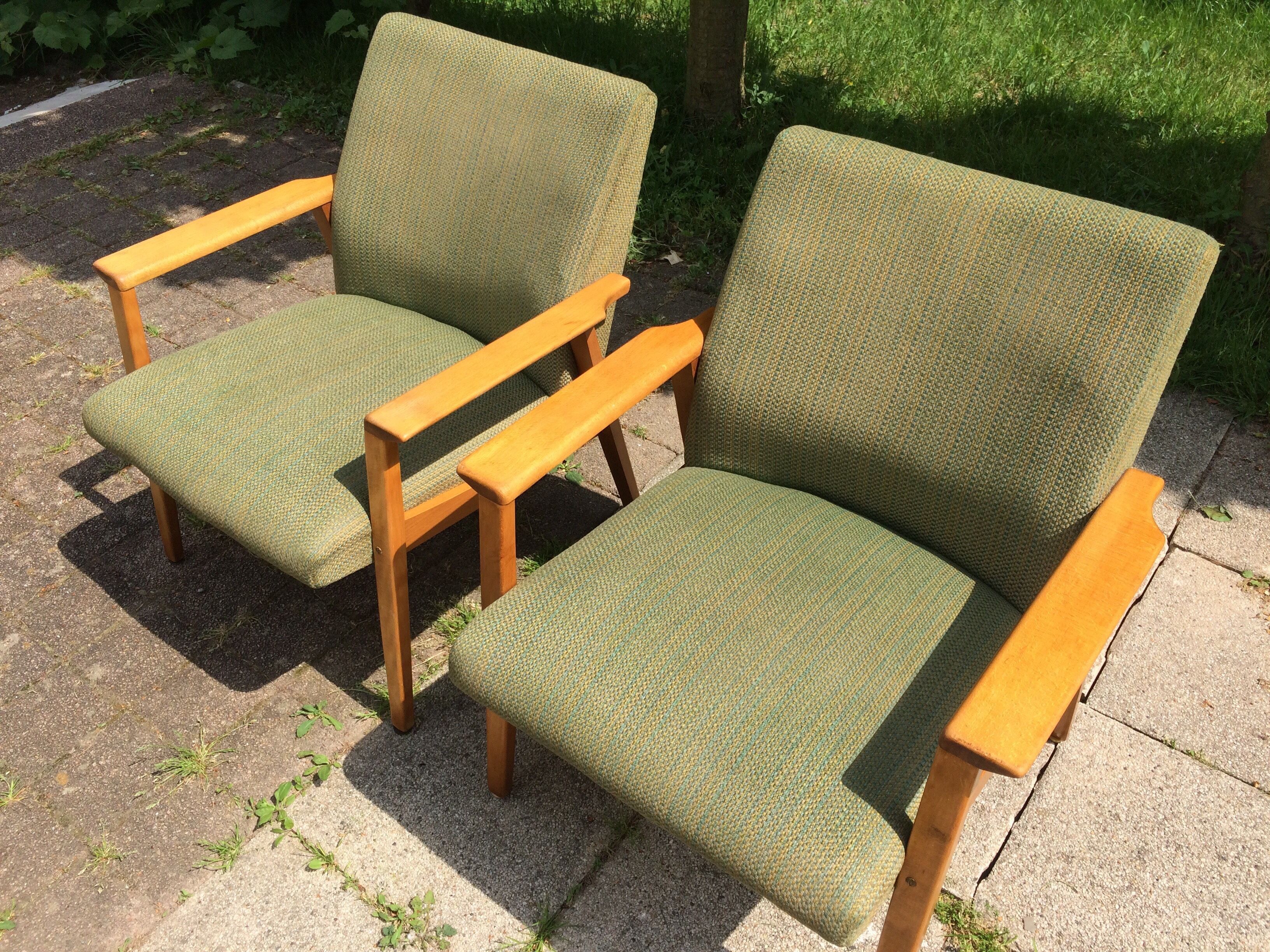 Set of 2 vintage Scandinavian style armchairs
