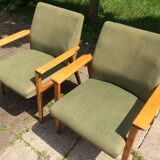 Set of 2 vintage Scandinavian style armchairs