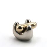 Gold and silver abstract sculpture, free form, 1970s