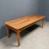 Large oak farmhouse table from France, early 1900s