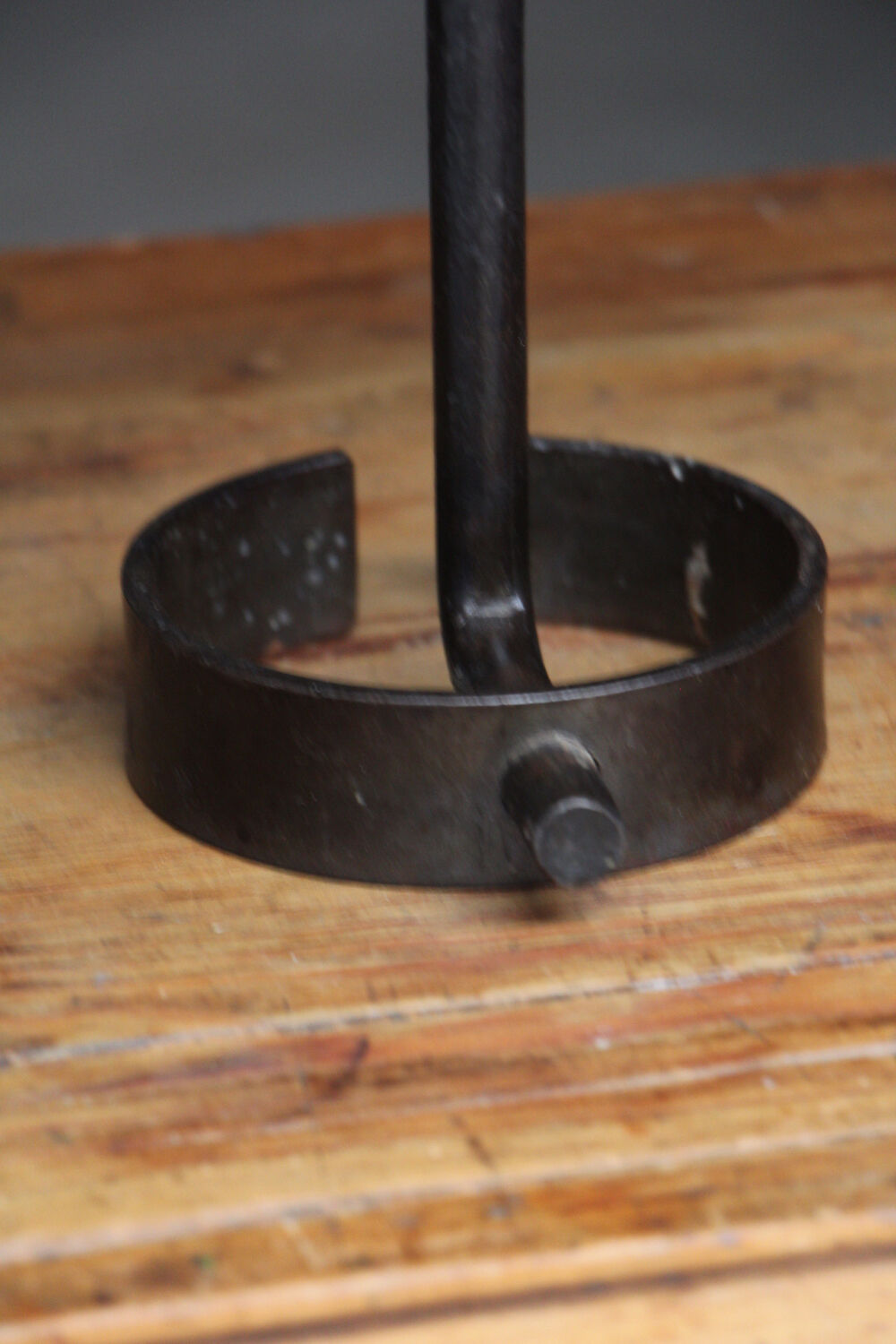 Brutalist beaten iron candle holder 1950