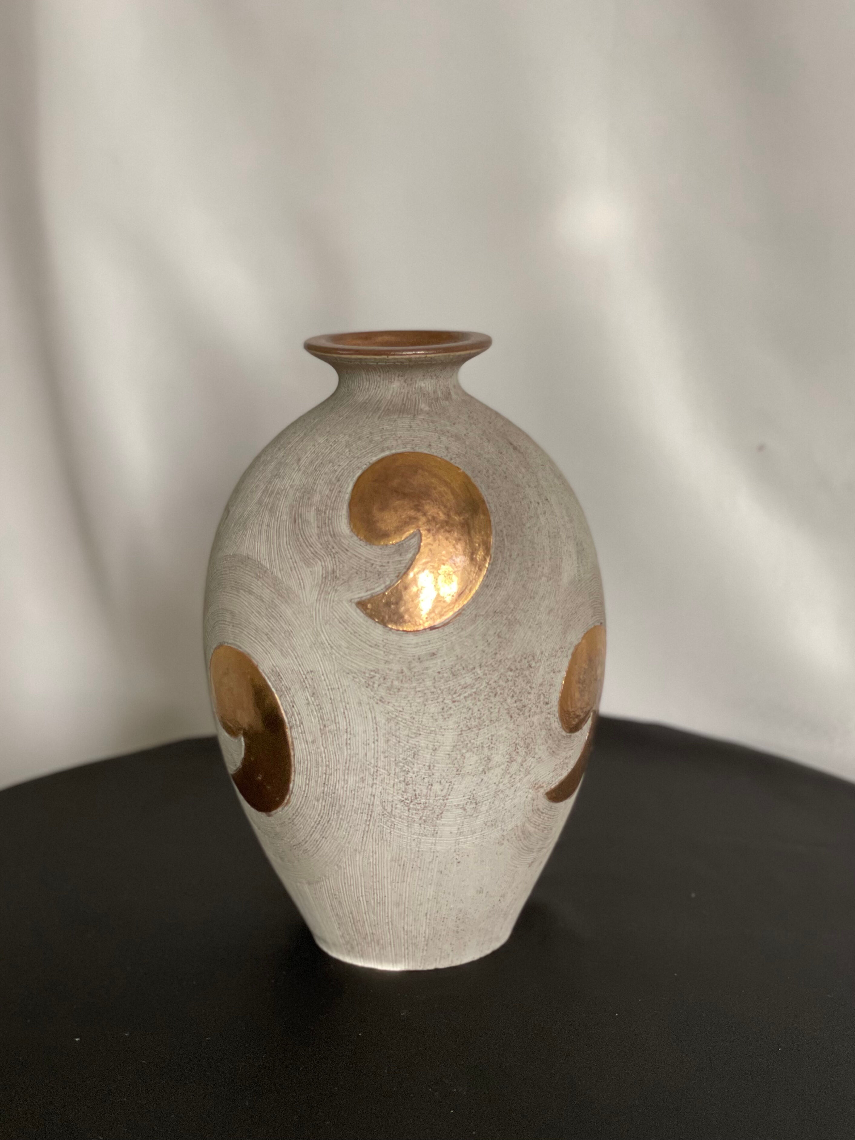 Art Deco sandstone vase Lucien Brisdoux