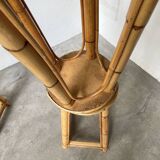 Set of three rattan high stools