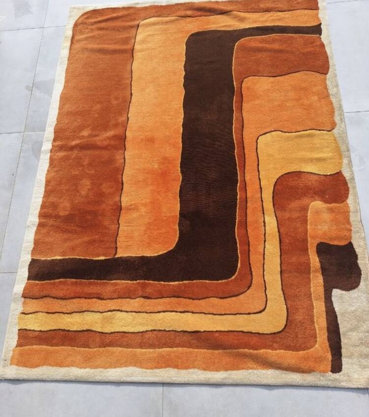 Large vintage graphic Amazon rug