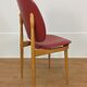 Bureau et chaise Baumann Pégase rouges, pieds compas