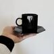 Arcoroc black octagonal coffee set