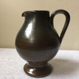 Puisaye stoneware pitcher, high fire, signed Michel and Denis Pointu