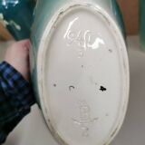 Pair of vases + art nouveau planter, barbotine de bruyn fives lille