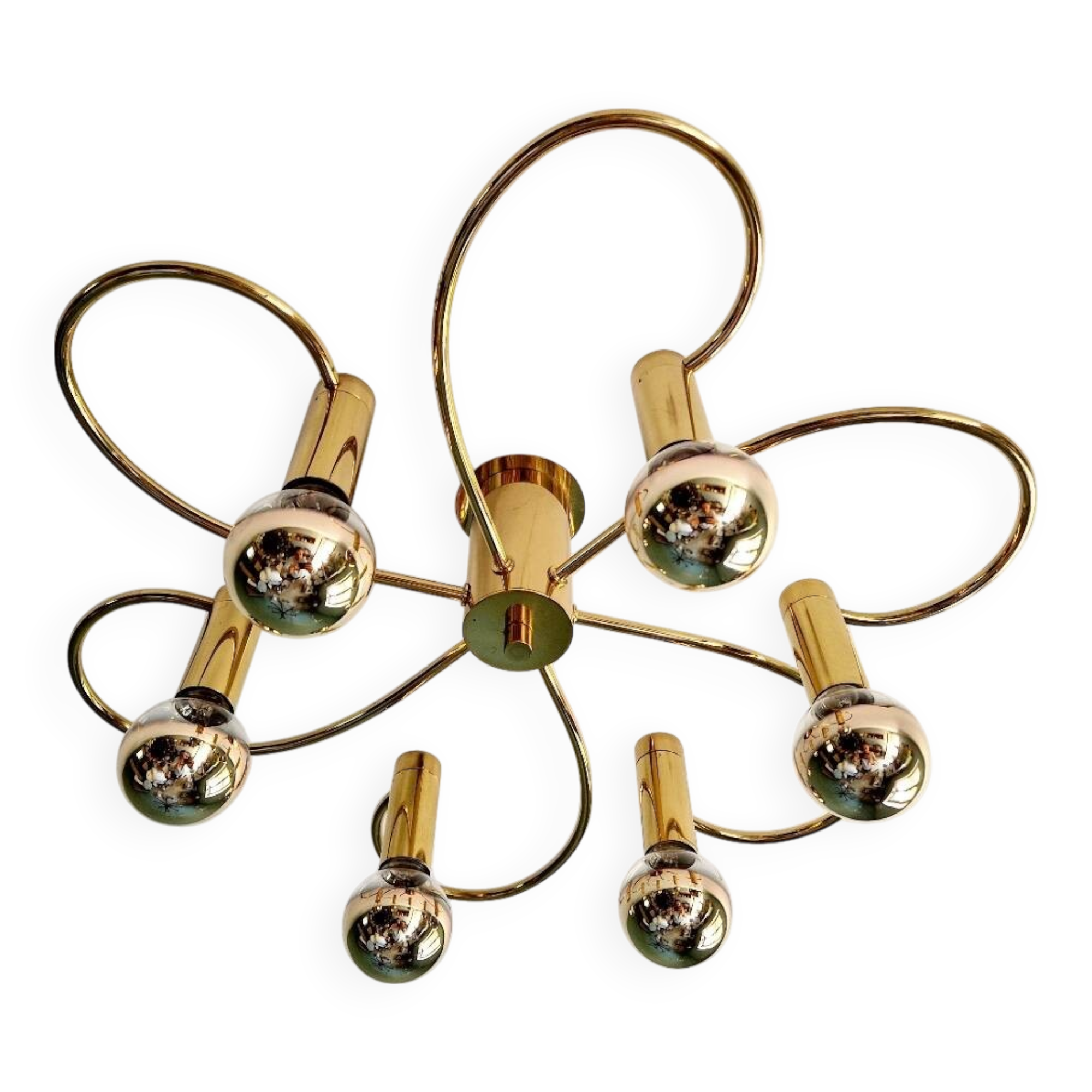 Brass ceiling light, Cosack Leuchten, 1970s