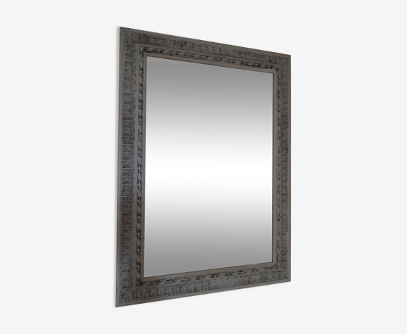 Miroir patiné blanc grisé 54cm x74cm