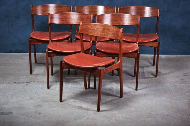 Dining Chairs in Rosewood by Erik Buch, Denmark, 1960s, Set of 6