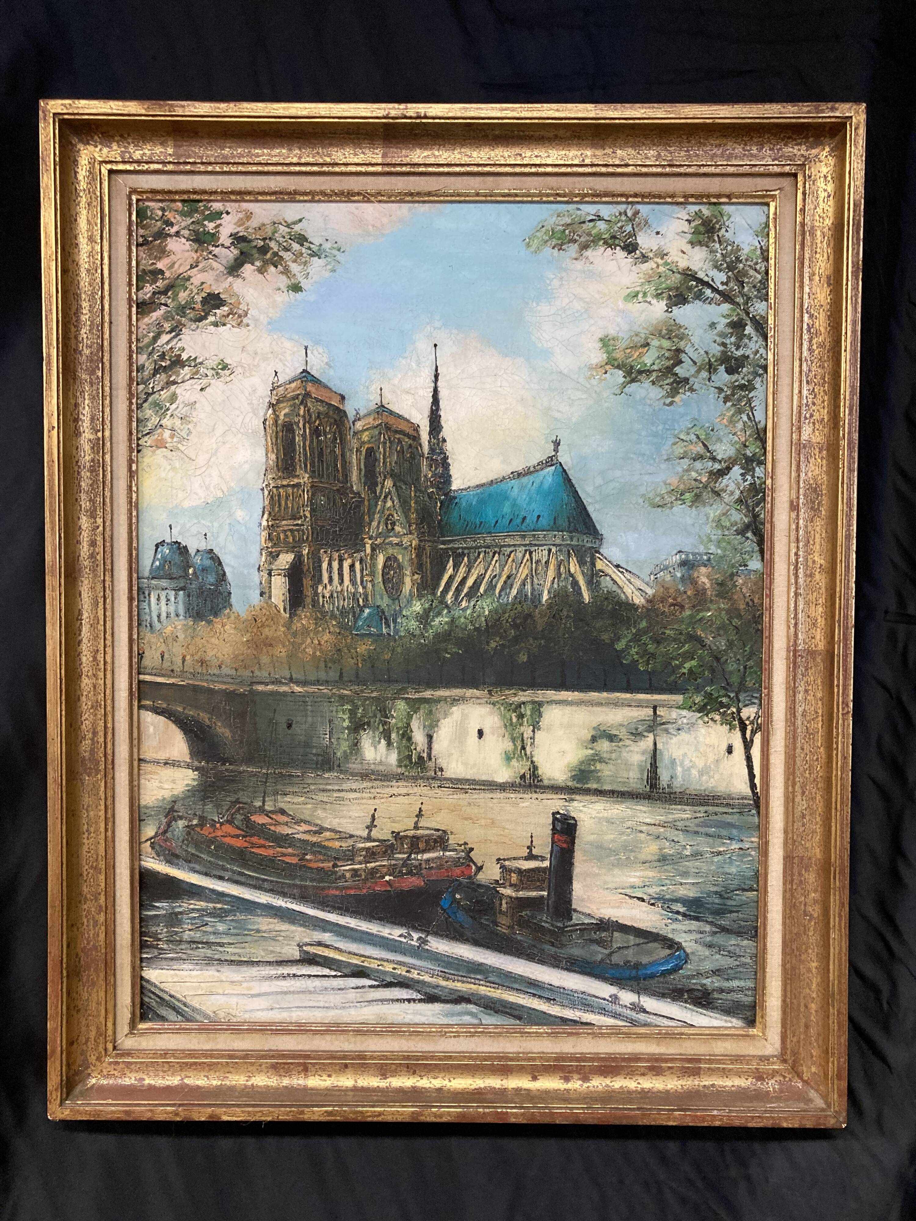 French School, 20th century, Notre-Dame-de-Paris, oil on canvas