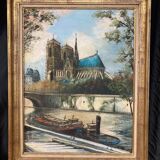 French School, 20th century, Notre-Dame-de-Paris, oil on canvas