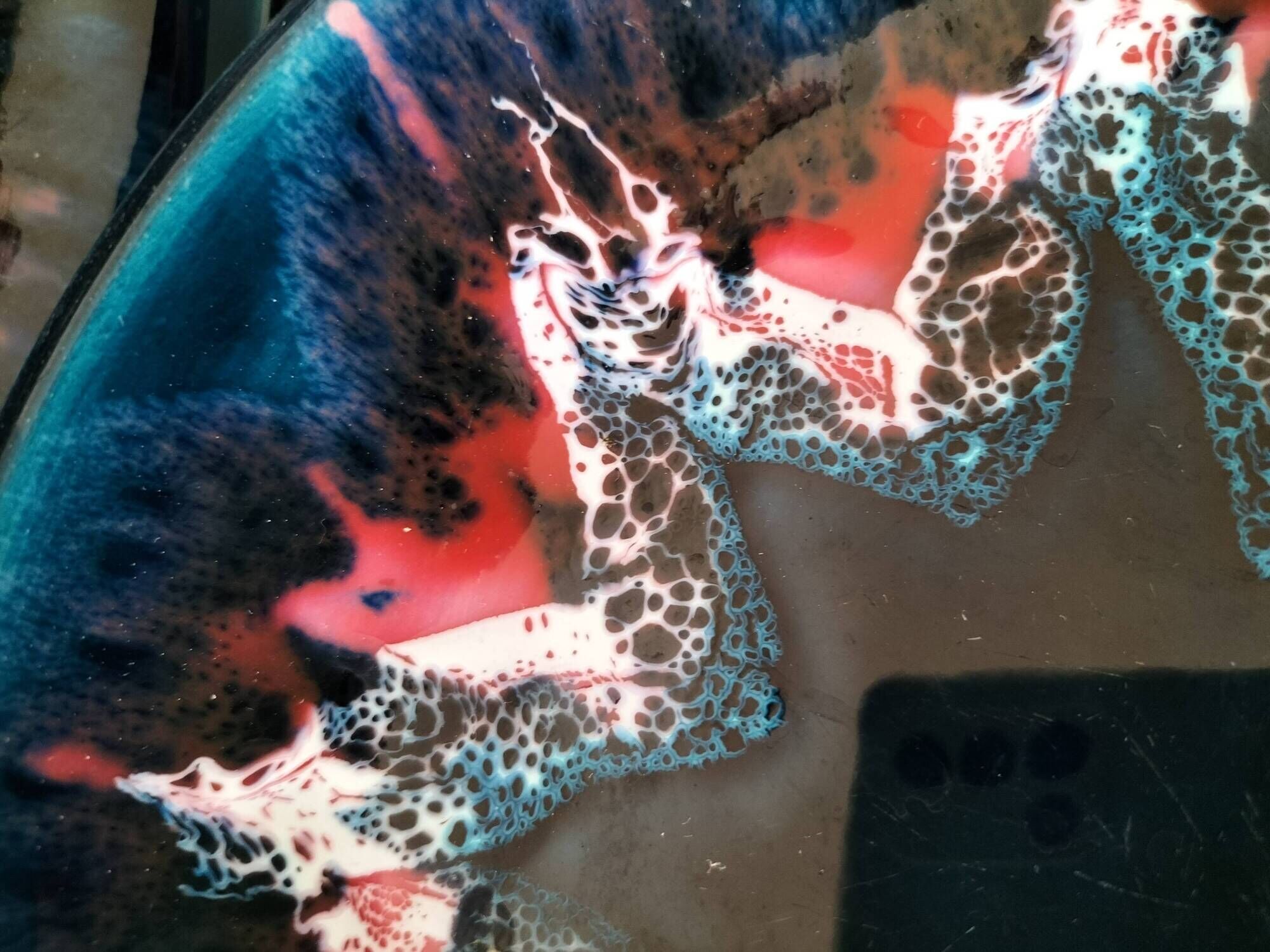 3 glazed ceramic deep plates – 1960s/70s