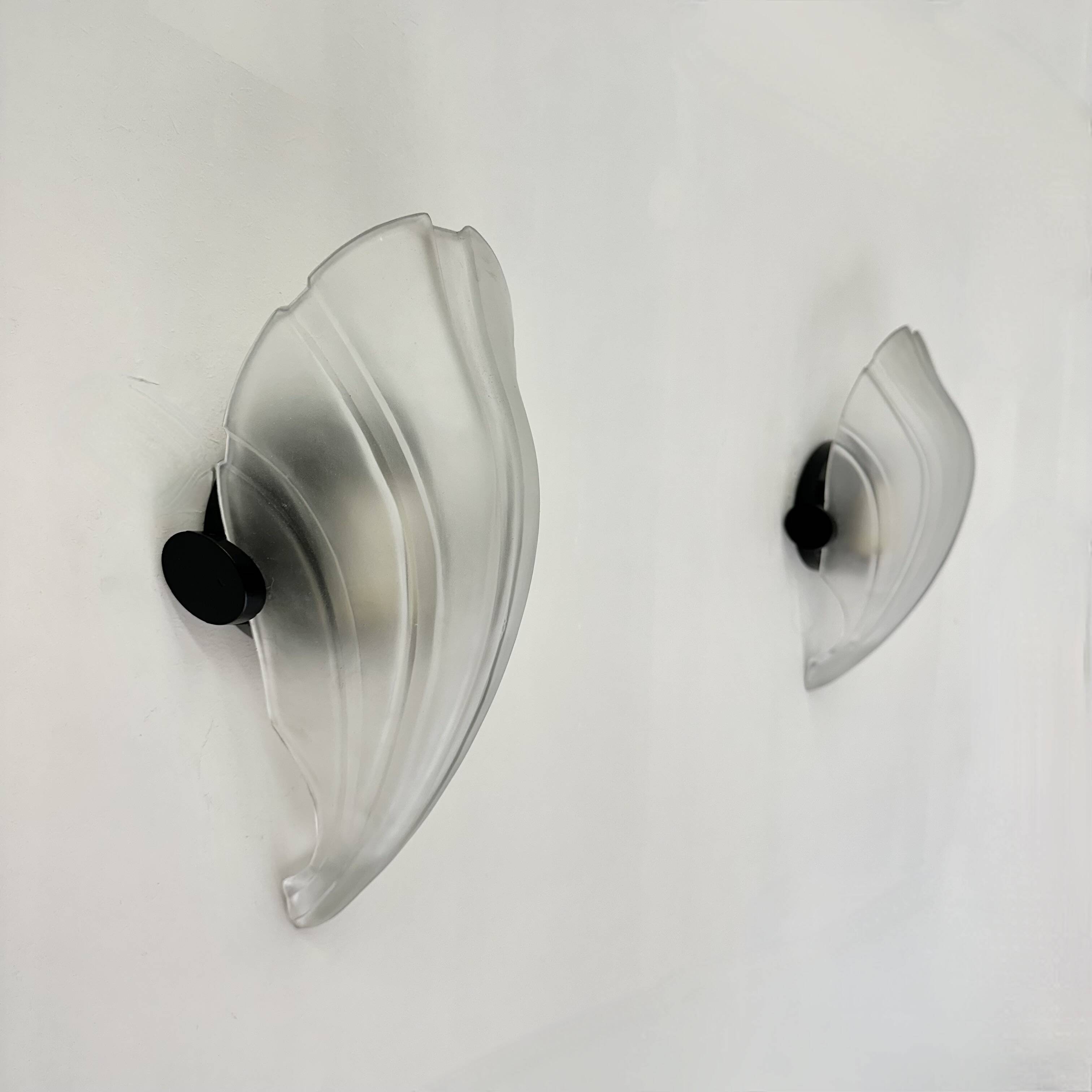 Pair of post modern shell wall lamps , 1980s