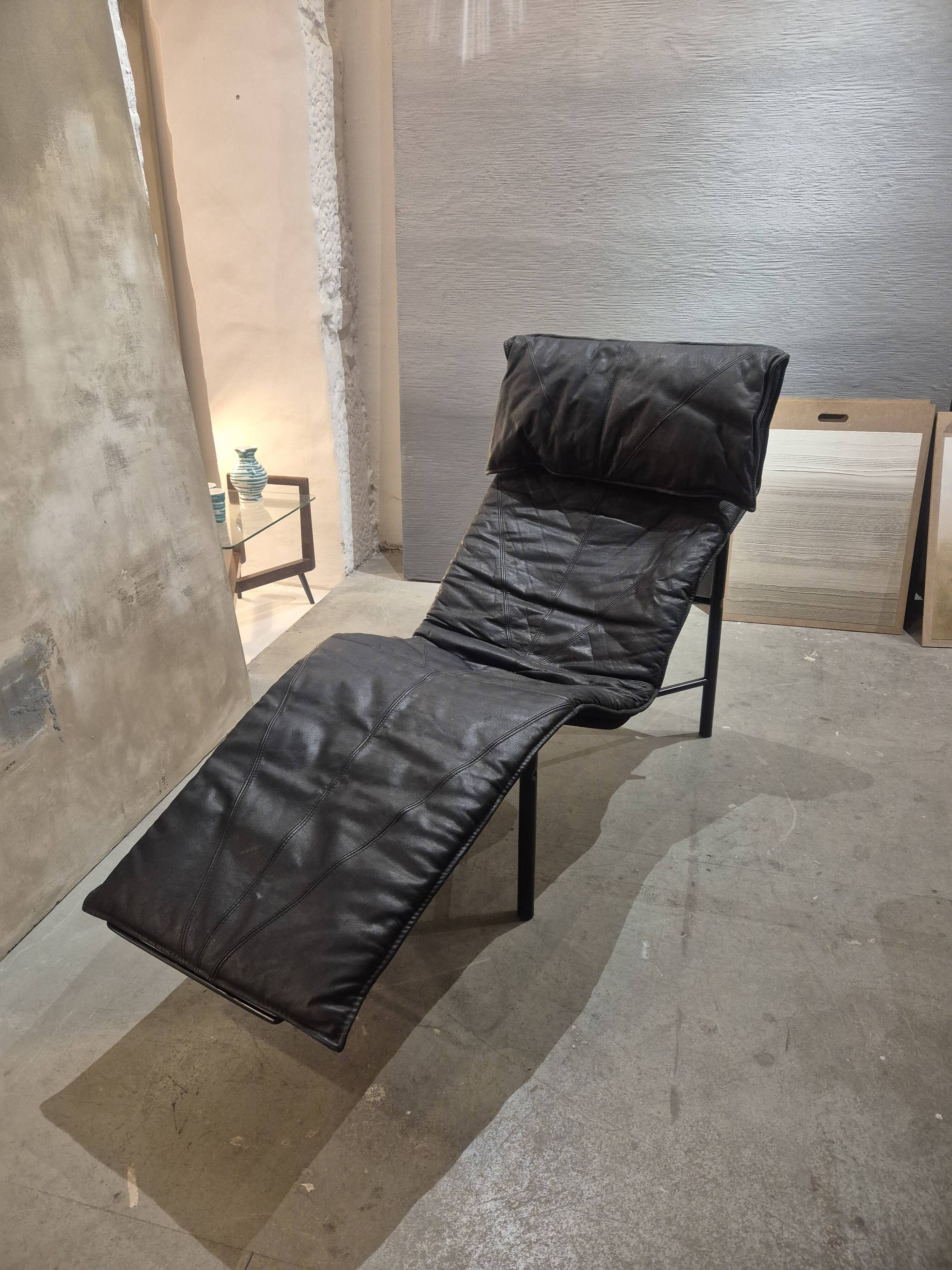 Fauteuil "Skye" en cuir noir, Ikea 1987