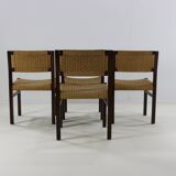 Ensemble de quatre chaises de salle à manger en bois wengé par Arnold Merckx pour Fristho Holland