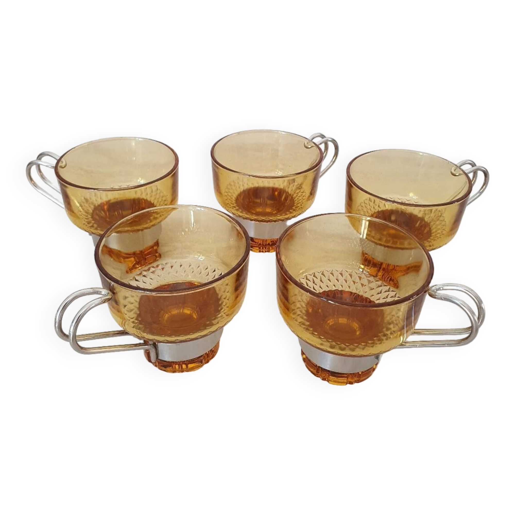 Amber glass italian espresso cups