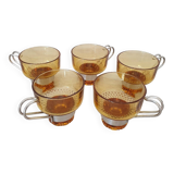 Amber glass italian espresso cups
